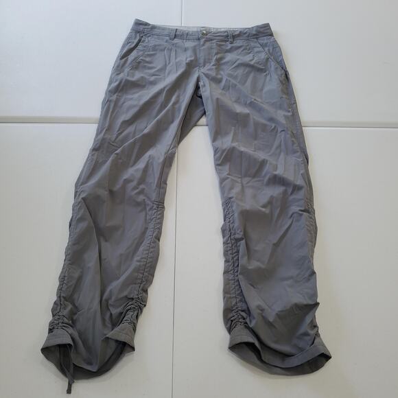 REI Pants Womens 6 Petite Gray Nylon Spandex Hiking Outdoor Drawcord Hem Stretch - Picture 1 of 9